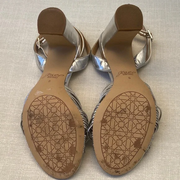 Jewel Badgley Mischka Christen Metallic Knotted Block
Heel Sandal - Picture 7 of 14